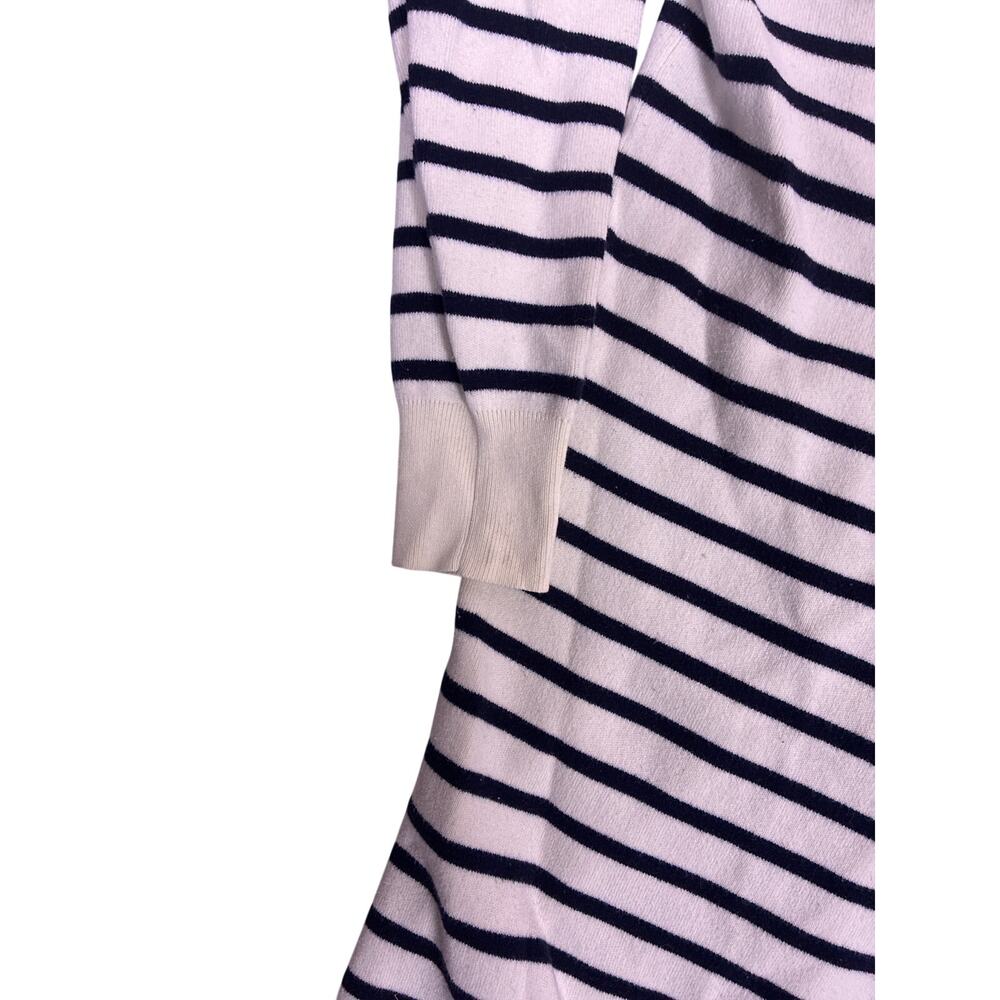 Uniqlo Striped Long Sweater Womens Small Blue White Coastal Marine 34 - Picture 4 of 4